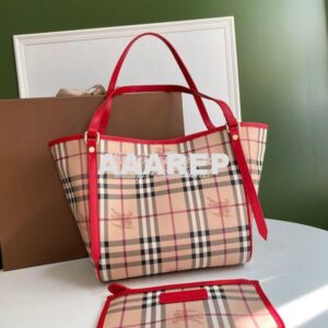 Replica Burberry The Small Canter In Haymarket Check 2 in 1 Red