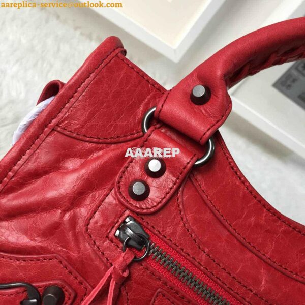 Replica Balenciaga Classic City claret red 6