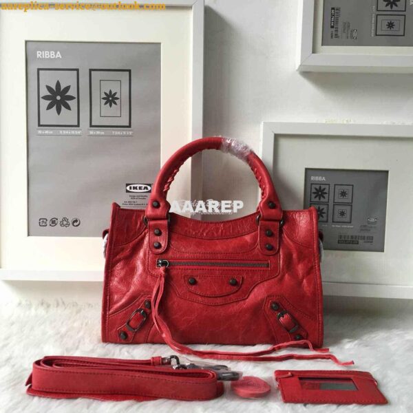 Replica Balenciaga Classic City claret red 10