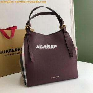 Replica Burberry The Small Canter in Leather and House Check Mahogany