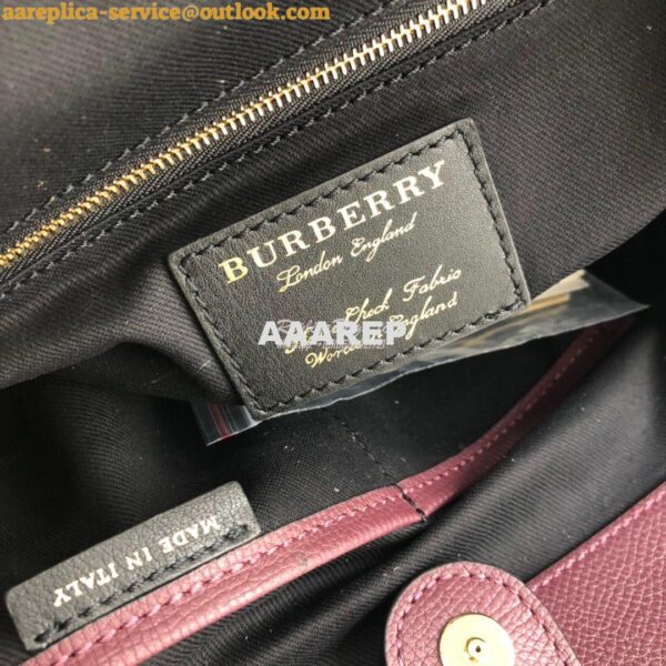 Replica Burberry The Small Canter in Leather and House Check Mahogany 10