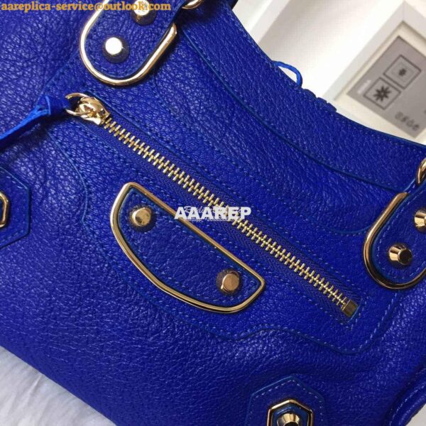 Replica Balenciaga Classic Goatskin Metallic Edge City Blue 5