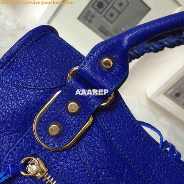 Replica Balenciaga Classic Goatskin Metallic Edge City Blue 6