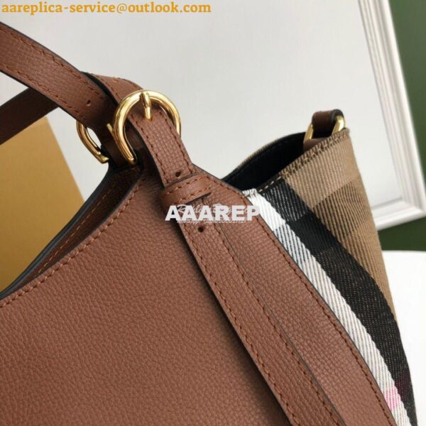 Replica Burberry The Small Canter in Leather and House Check Tan 5