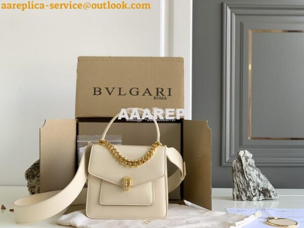 Replica Bvlgari Serpenti Forever Small Maxi Chain Top-handle Bag In Wh 2