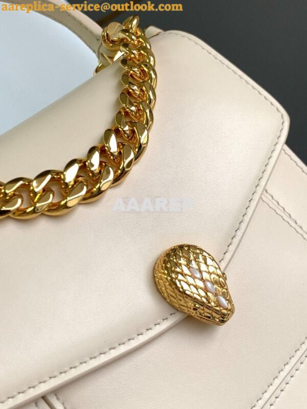 Replica Bvlgari Serpenti Forever Small Maxi Chain Top-handle Bag In Wh 4