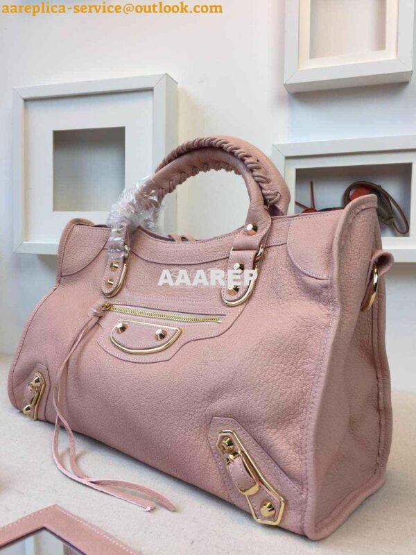 Replica Balenciaga Classic Goatskin Metallic Edge City Powder Pink 4