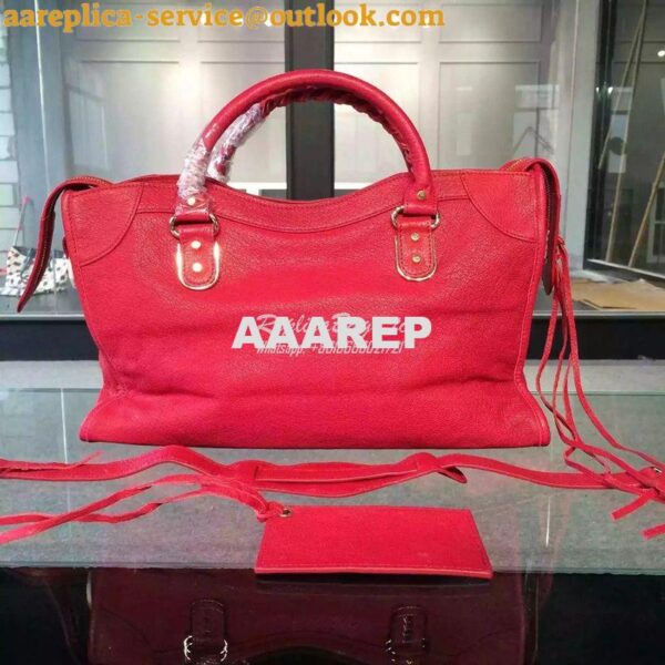 Replica Balenciaga Classic Goatskin Metallic Edge City Red 6