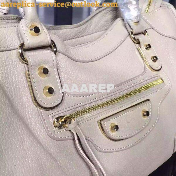 Replica Balenciaga Classic Goatskin Metallic Edge City White 6