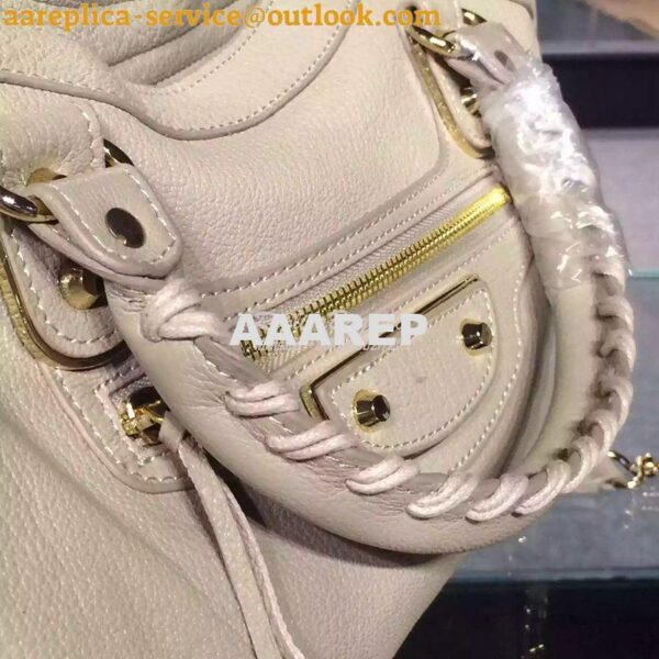 Replica Balenciaga Classic Goatskin Metallic Edge City White 8