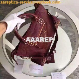 Replica Balenciaga Classic Goatskin Metallic Edge City Wine Red 2