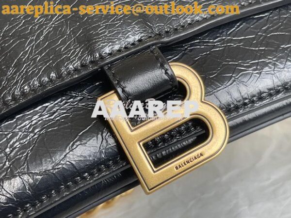 Replica Balenciaga Crush Medium Chain Bag In Black Crushed Calfskin 71 7