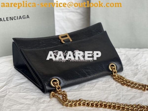 Replica Balenciaga Crush Medium Chain Bag In Black Crushed Calfskin 71 8