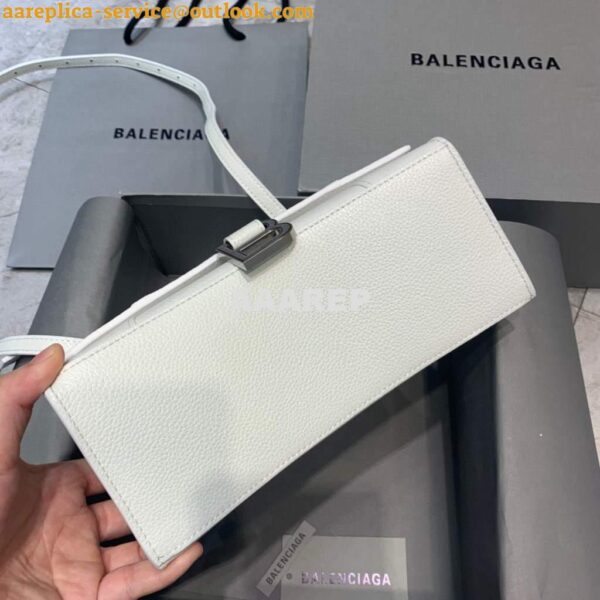 Replica Balenciaga 593546 Hourglass Small Top Handle Bag White 6