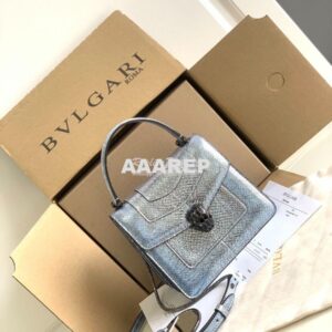 Replica Bvlgari Serpenti Forever Tote Bag in Crystal Blue Metallic Kar 2