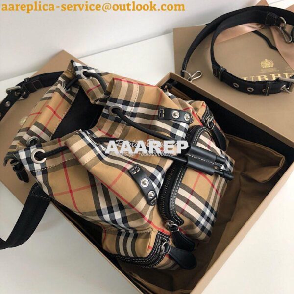 Replica Burberry The Small Rucksack in Vintage Check and Leather 6