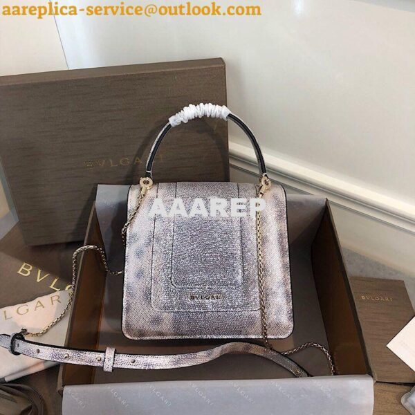 Replica Bvlgari Serpenti Forever Tote Bag in Crystal Rose Metallic Kar 11