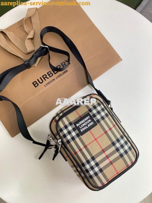 Replica Burberry Vintage Check and Leather Crossbody Bag 80233811 3