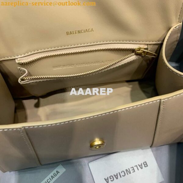 Replica Balenciaga 593546 Hourglass Small Top Handle Calfskin Bag Apricot 10