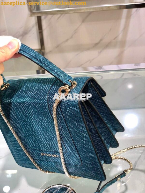 Replica Bvlgari Serpenti Forever Tote Bag in Deep Jade Metallic Karung 8