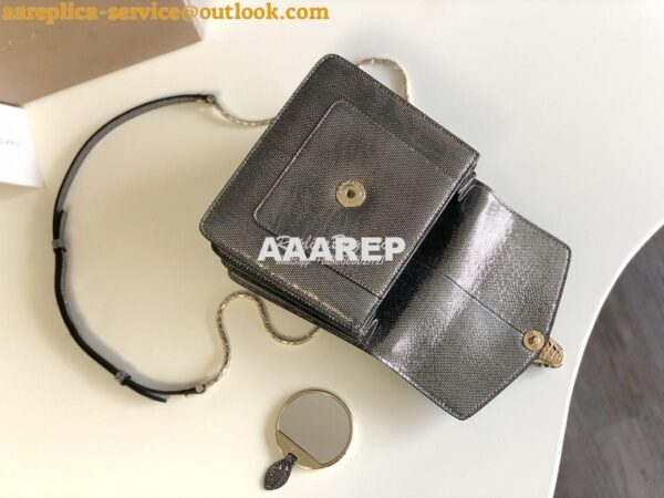 Replica Bvlgari Serpenti Forever Tote Bag in Onyx Metallic Karung Snak 9