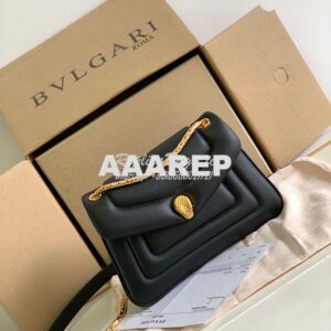 Replica Bvlgari Serpenti Reverse Small Shoulder Bag 292612 Black