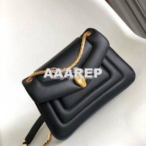 Replica Bvlgari Serpenti Reverse Small Shoulder Bag 292612 Black 2