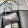 Replica Balenciaga 593546 Hourglass Small Top Handle Calfskin Bag Black Silver