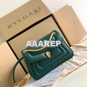 Replica Bvlgari Serpenti Reverse Small Shoulder Bag 292612 Green