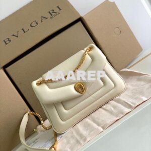 Replica Bvlgari Serpenti Reverse Small Shoulder Bag 292612 Ivory