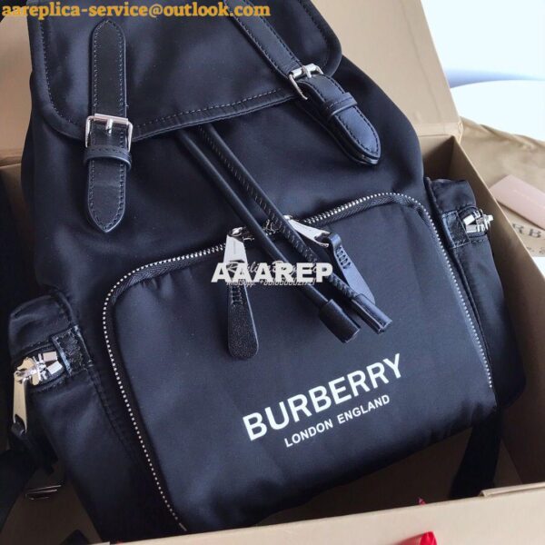 Replica Burberry The Medium Rucksack in Logo Print Nylon 80116201 Blac 6