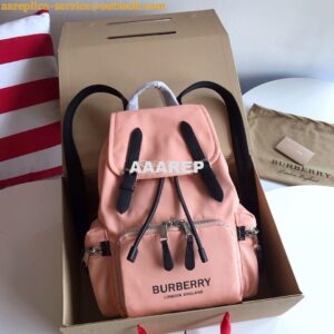 Replica Burberry The Medium Rucksack in Logo Print Nylon 80116201 Rose