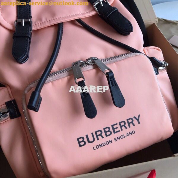 Replica Burberry The Medium Rucksack in Logo Print Nylon 80116201 Rose 6