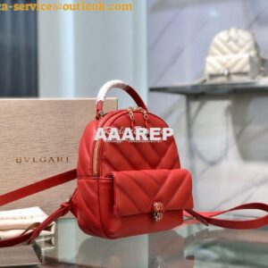 Replica Bvlgari Serpenti Serpenti Cabochon Backpack 288735 Red 2