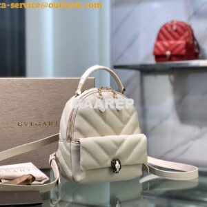 Replica Bvlgari Serpenti Serpenti Cabochon Backpack 288735 White 2