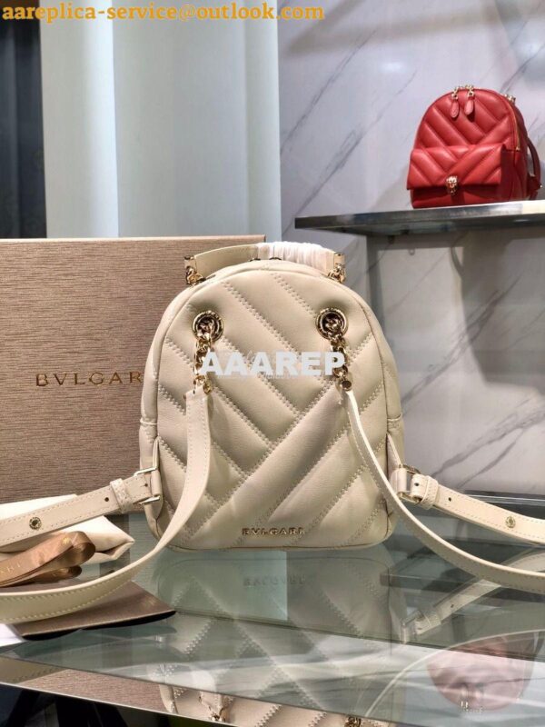 Replica Bvlgari Serpenti Serpenti Cabochon Backpack 288735 White 5