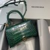 Replica Balenciaga 593546 Hourglass Small Top Handle Crocodile Bag Gold 2