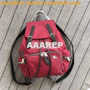 Replica Burberry The Medium Rucksack in red Puffer Nylon and Leather