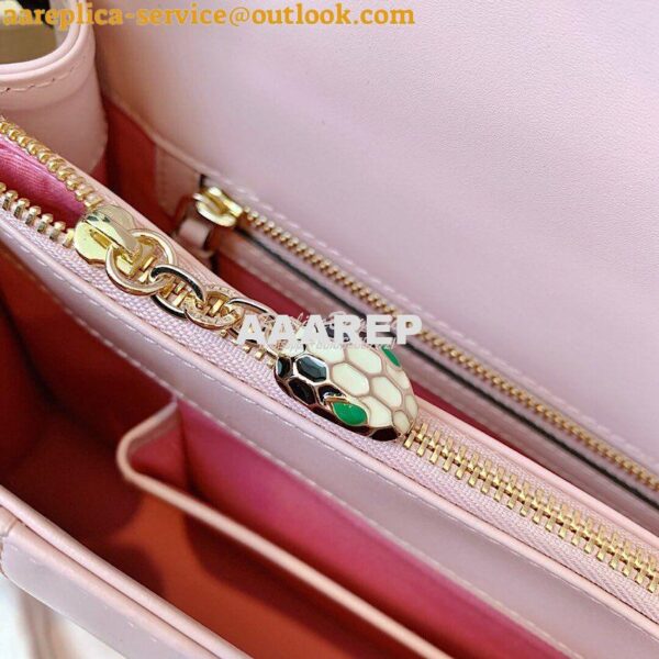 Replica Bvlgari Serpenti Forever Flap Cover Bag 19s Crystal Rose 28495 13