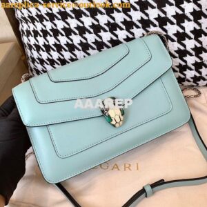 Replica Bvlgari Serpenti Forever Flap Cover Bag 19s Glacier Turquoise 2