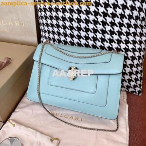 Replica Bvlgari Serpenti Forever Flap Cover Bag 19s Glacier Turquoise