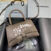 Replica Balenciaga 593546 Hourglass Small Top Handle Crocodile Bag Light Pink 2