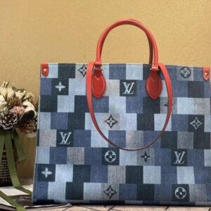 Replica Louis Vuitton Onthego GM Bag Monogram Denim M44992 BLV479 2