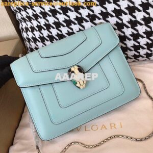 Replica Bvlgari Serpenti Forever Flap Cover Bag 19s Glacier Turquoise