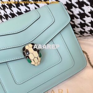 Replica Bvlgari Serpenti Forever Flap Cover Bag 19s Glacier Turquoise 2