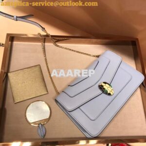 Replica Bvlgari Serpenti Forever Flap Cover Bag 280177 Baby Blue 2