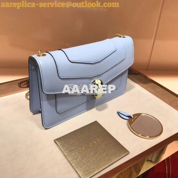 Replica Bvlgari Serpenti Forever Flap Cover Bag 280177 Baby Blue 6