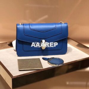 Replica Bvlgari Serpenti Forever Flap Cover Bag 280177 Blue