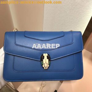 Replica Bvlgari Serpenti Forever Flap Cover Bag 280177 Blue 2