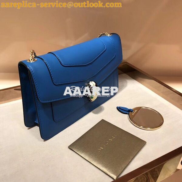 Replica Bvlgari Serpenti Forever Flap Cover Bag 280177 Blue 5